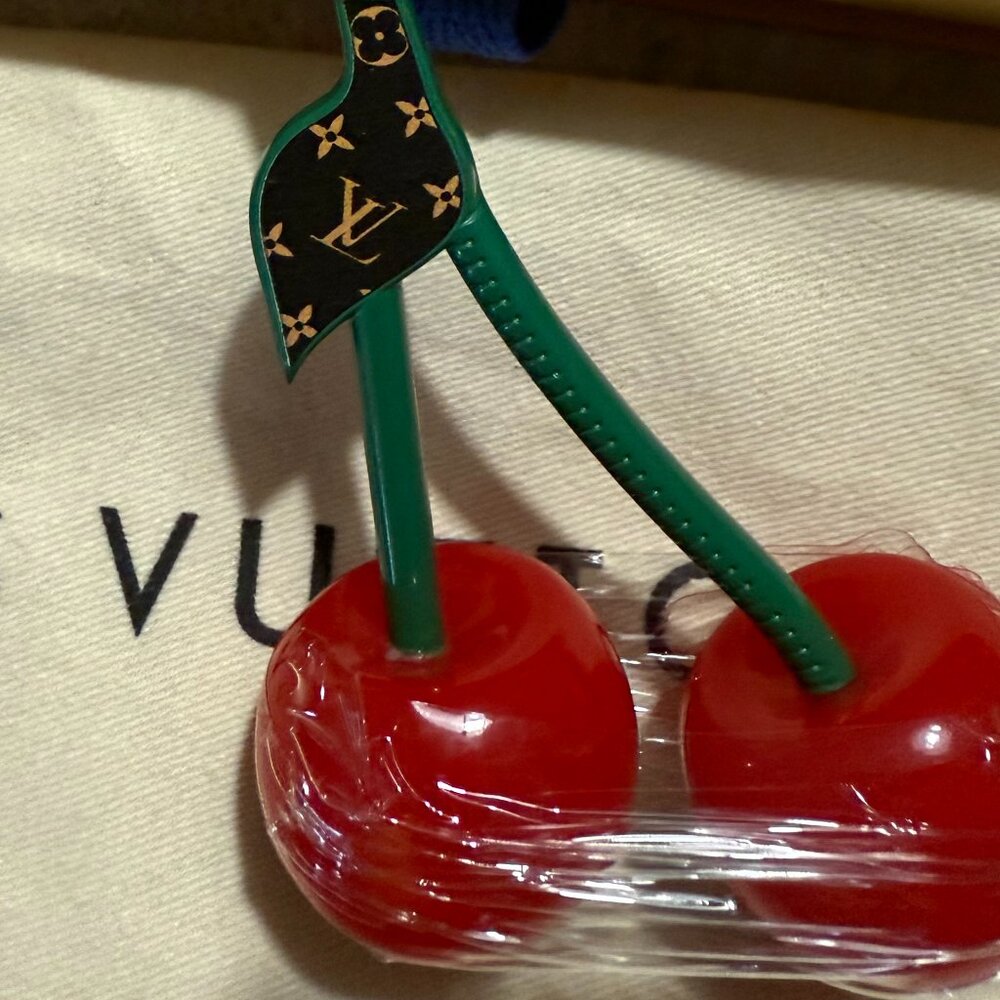 Novelty Cherry Bag Charm-Brand New and comes with Box and LV Bag!
